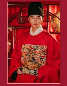 出租锦瑟衣庄明制婚服新郎红色长思圆领袍贴里男款汉服中式嫁衣