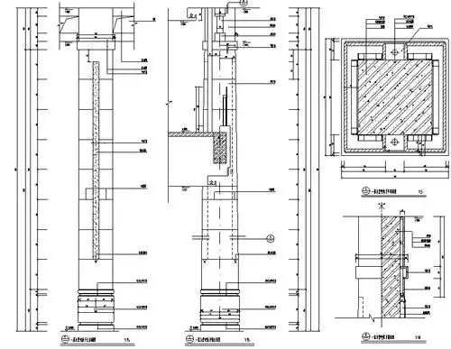 大堂柱子剖面图