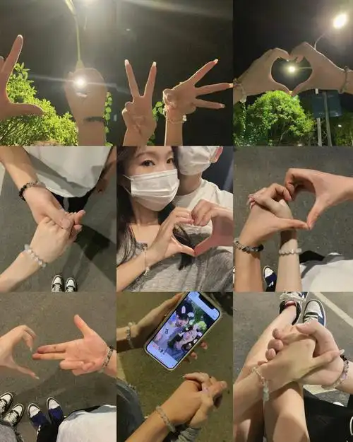 牵手散步才是最浪漫的事情情侣牵手拍照