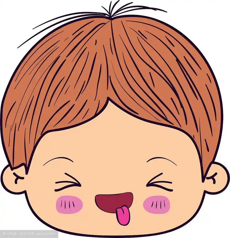 彩色漫画卡哇伊脸小男孩