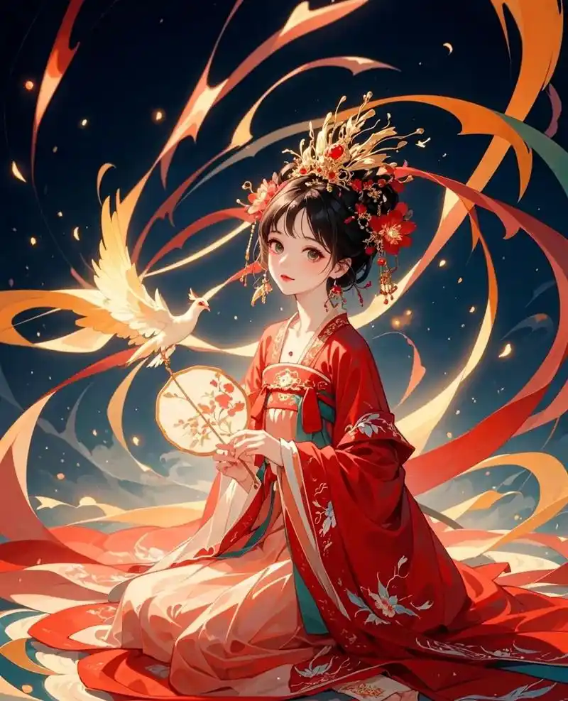 红色嫁衣动漫唯美图片.#古风 #红色嫁衣动漫图片 #二次元