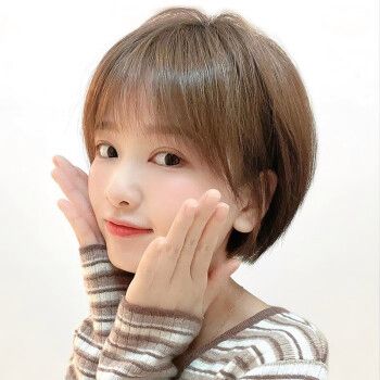 君知否假发真发全真人发女短发自然夏季全头套时尚新款波波头减龄假发