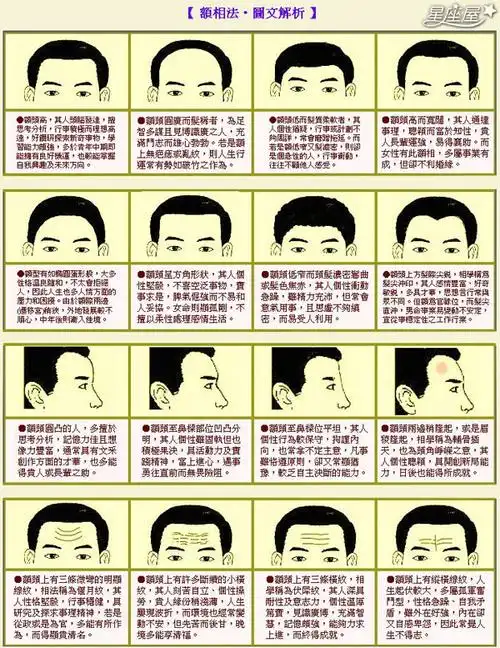 星座屋之男人面相学额头图解