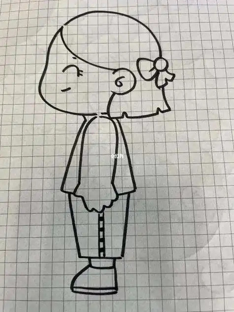 侧着身子的人简笔画,女孩侧身简笔画-图片大观-奇异网