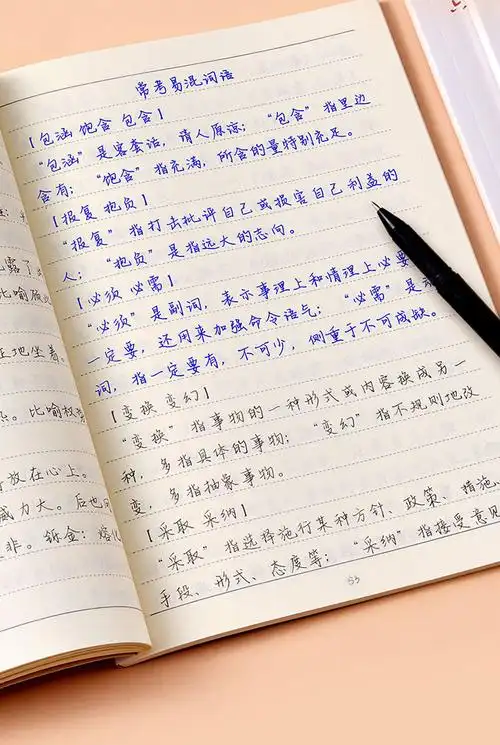 中考学霸笔记手写体字帖初中生衡水体临摹楷书古诗词作文练字帖