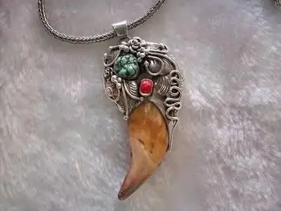 一个人体格健魄,具有韬略智谋,熊牙吊坠理所当然成了护佑健康的护身符