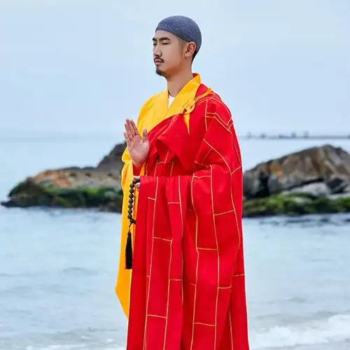 明引居士祖衣袈裟僧服红色僧衣佛教法衣和尚其他民族服装