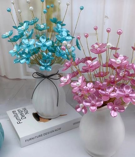 大花瓣幸运花自己动手制作吉祥花束亚克力仿珠子双拼如意花材料包