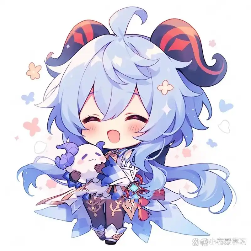 原神头像 | q版·甘雨99 甘雨小时候啊,可是很喜欢抱着小雪球睡觉呢