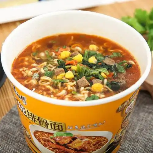 康师傅方便面经典红烧排骨面整箱12桶装速食泡面