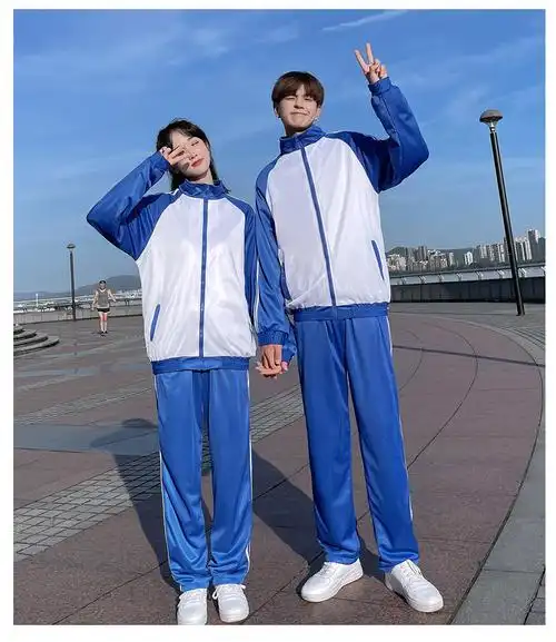 现货5602情侣装秋季班服套装衣55短袖33裤33校牌可折