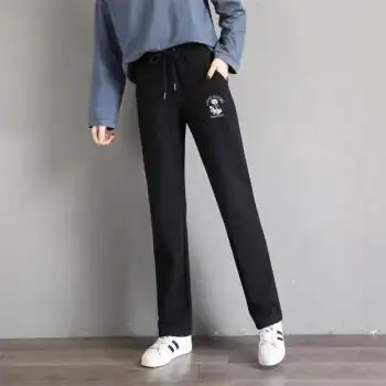 初中生学生直筒裤女夏季薄款运动裤春秋季宽松休闲长裤子少高初中卫裤