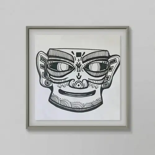 三星堆线描儿童画或教师编技能绘画都可以