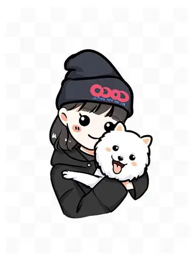 6虎年头像女孩长发q版人物卡通老虎动物元素569卡通简约动物肖像q版