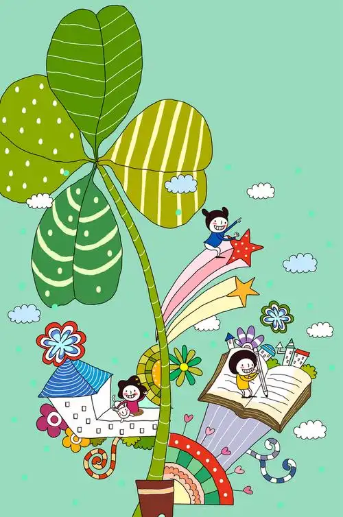 可爱卡通幼儿园开学海报背景