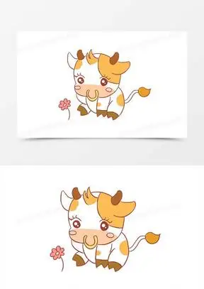牛花可爱动物手绘卡通元素