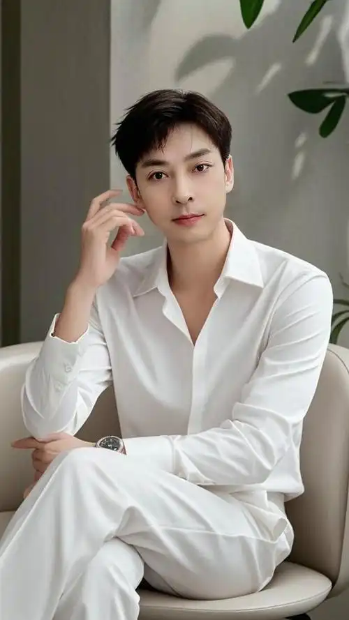 "白衬衫男神坐姿撩人,侧颜杀太帅了!
