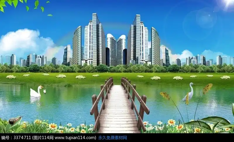 建筑群自然风景背景素材,ps背景素材,背景图片