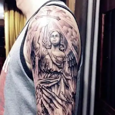 纹身头像带翅膀的天使纹身主题太帅了