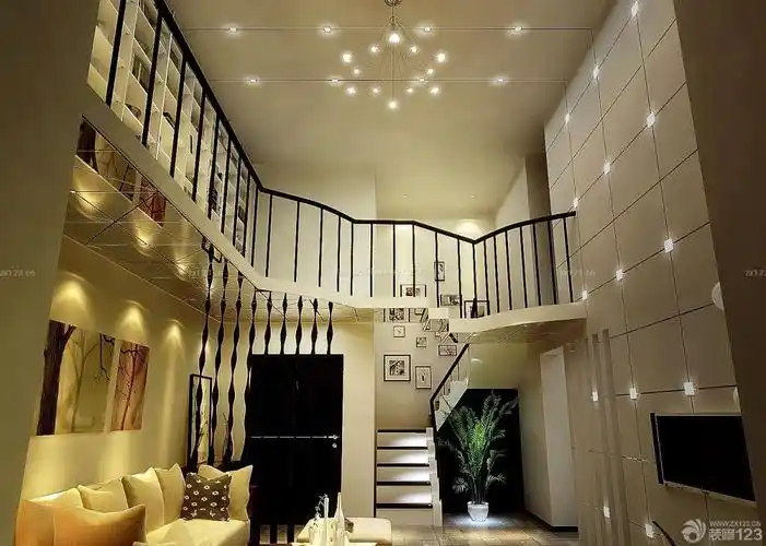 小户型复式楼新中式装修设计效果图