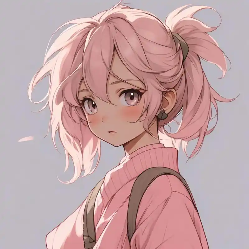94粉毛动漫女生头像94
