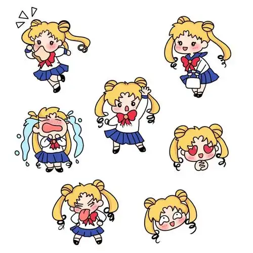 4254美少女战士简笔画附线稿