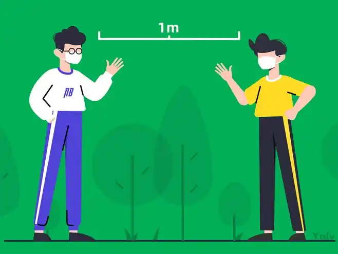 保持距离epidemicillustrationcartoon