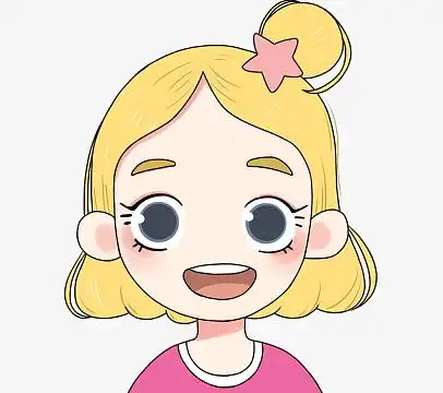 女孩 丸子发型 可爱 动漫 卡通 大笑