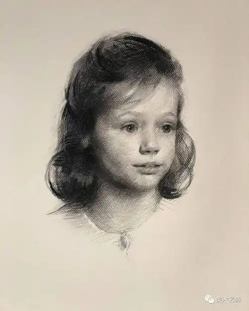 简洁灵动的素描把肖像画出了灵魂