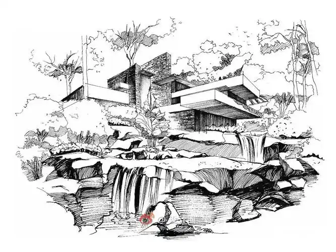 史上最全流水别墅手绘与快题100p