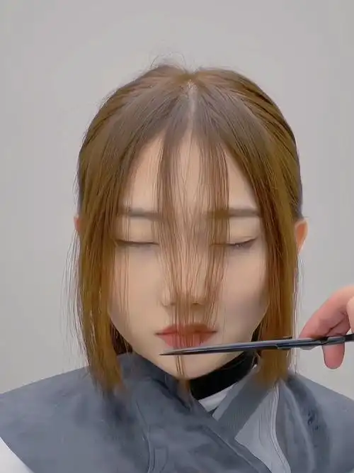 方圆脸女生快来学60教科书是八字刘海发型