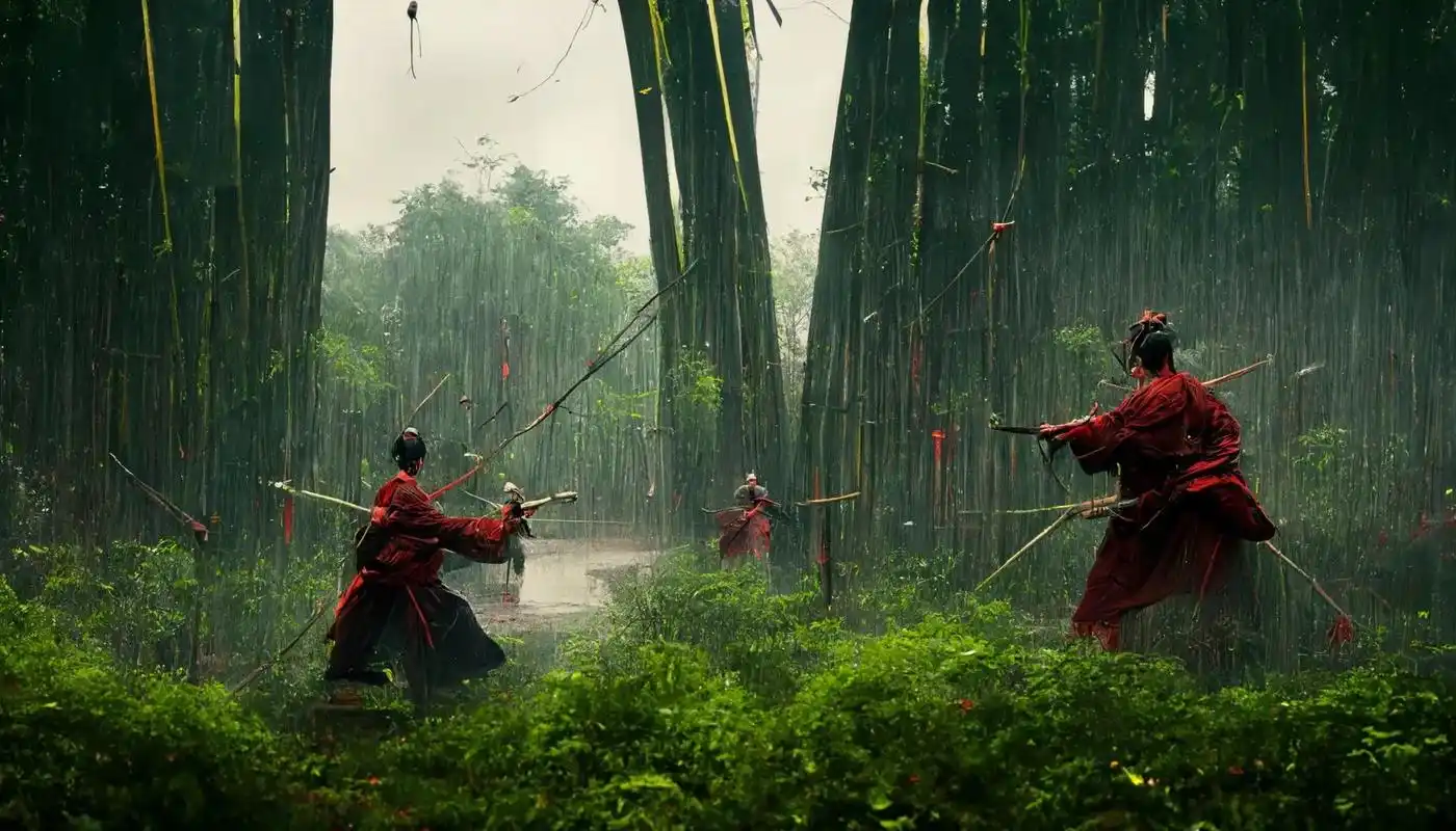 雨林中的江湖对决.#武侠 #意境 #古风 #江湖#ai画画 - 抖音