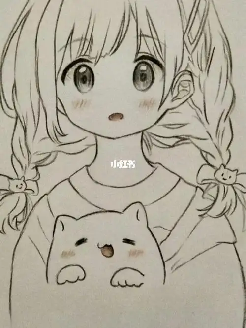 海绵宝宝简笔画动漫猫咪怎么画简笔画卡通人物图片可爱q版简笔画女孩