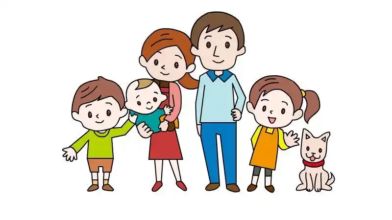 全家福简笔画6人怎么画