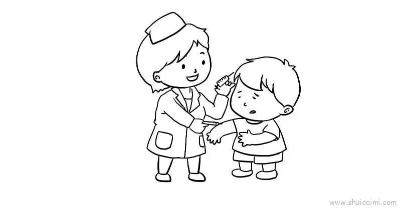 打针简笔画画法图解