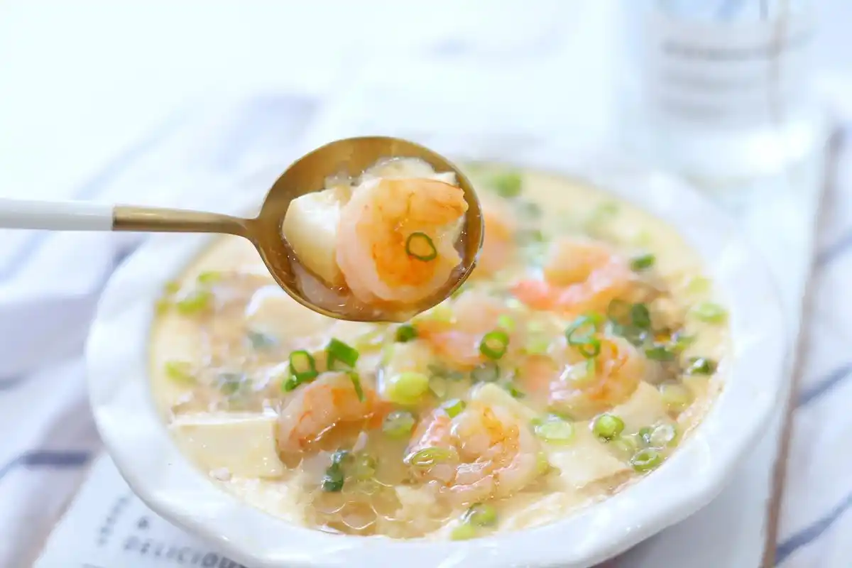虾仁豆腐蒸蛋