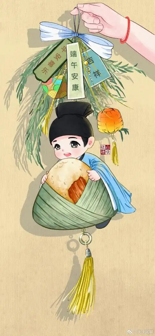 虽然工作室发了17宫格,但还是有点不知足,心心念念肖战亲笔画的小粽子