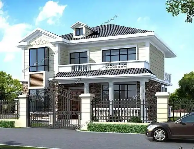 7款带院子的二层小别墅庭院假山花池凉亭这才是中国农村适合建的房子