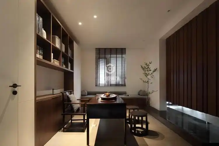 闵行区水清年华143平中式书房装修效果图