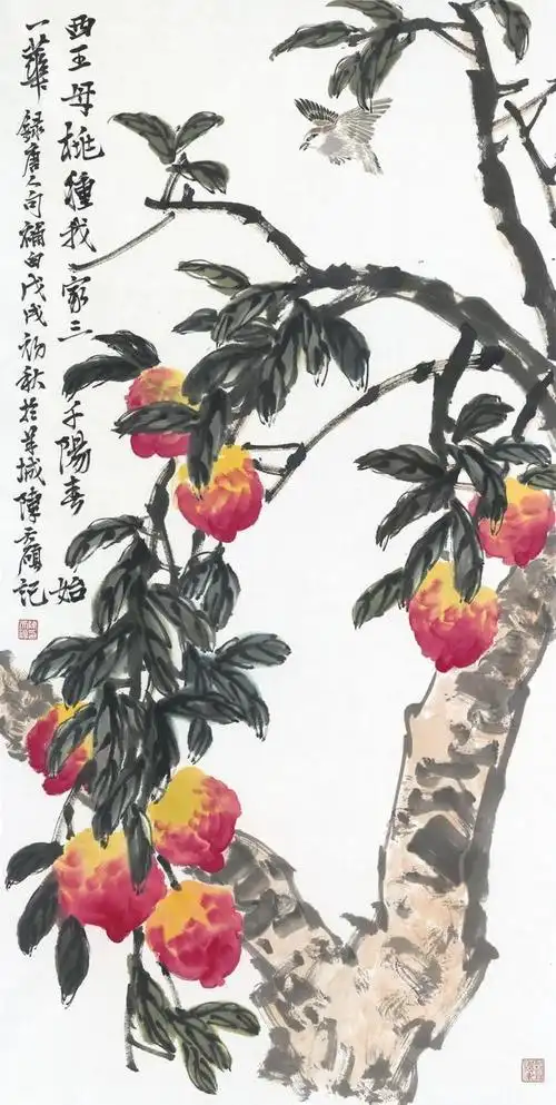 陈天硕 王桃 137×68cm 纸本设色 2018年本站是提供个人知识管理的