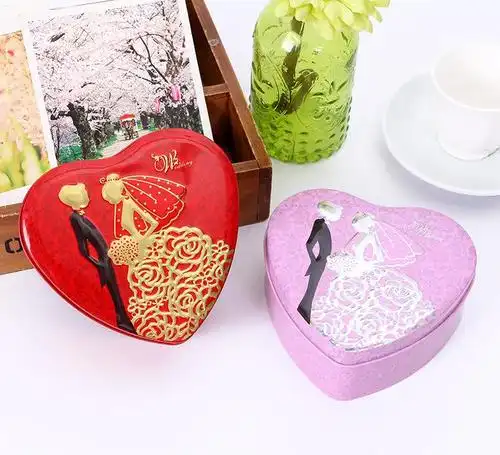 大号心形才子佳人创意马口铁喜糖盒厂家直销