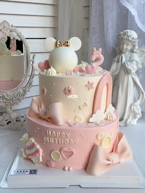 双层粉色少女心蛋糕