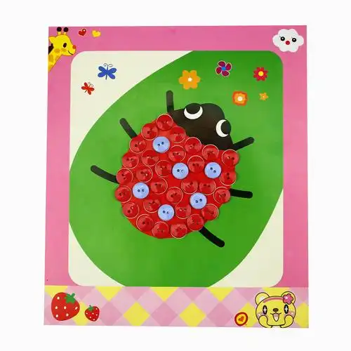 儿童纽扣画 幼儿园手工制作diy粘贴画材料包 益智玩具装饰扣子画