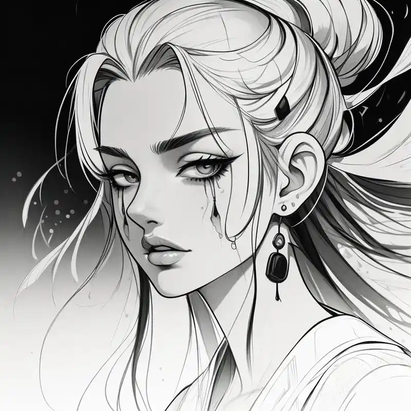 黑白世界里的伤感头像 沉浸在这片黑白素描的世界中,每个细节都透露着