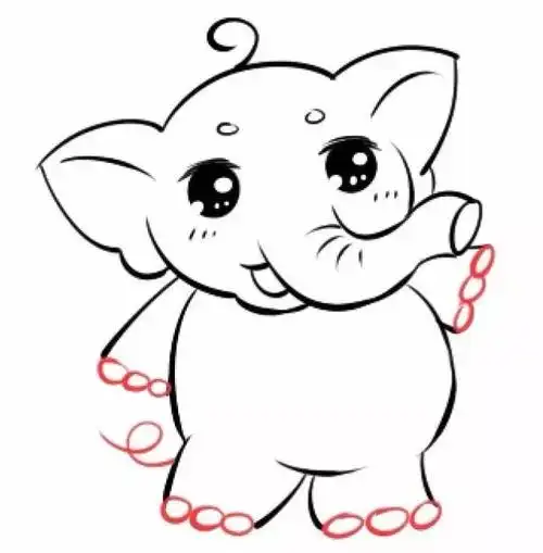 超简单的绘画小教程可爱大象