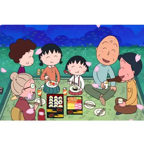 儿童成人1000片木质拼图动漫卡通礼物可爱樱桃小丸子全家福拼图