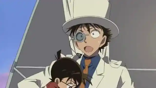 名侦探柯南与怪盗基德甜蜜飞翔 柯南你在摸哪里 好逗的一对