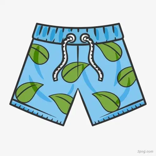 男士游泳裤png素材透明免抠图片卡通手绘