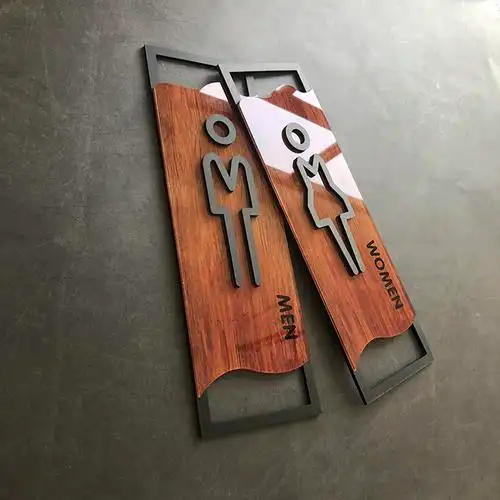 个性复古厕所标示牌牌标识贴纸门牌牌子温馨标语牌定男洗手间8x25cm