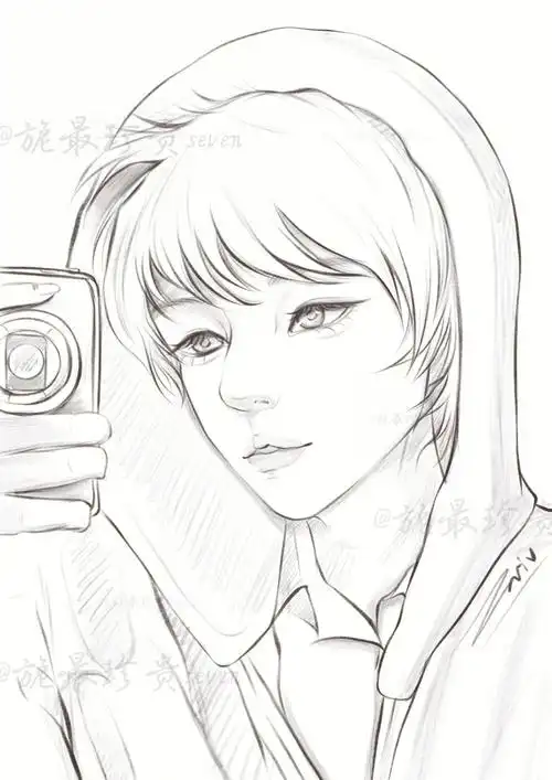 谁不想拥有一个帅气小哥哥绘画线稿